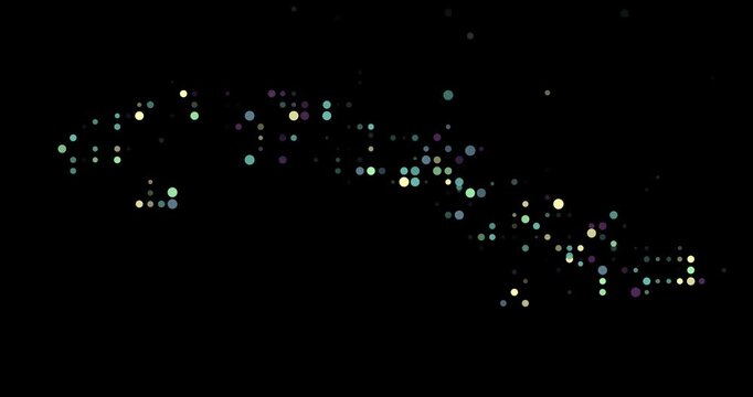 Digital Particle Composition Forming Shape of Cuba