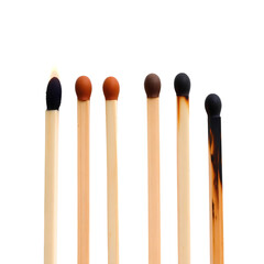 Photo of wooden matchsticks isolated on transparent background