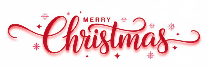 MERRY CHRISTMAS red vector brush calligraphy with flourishes
