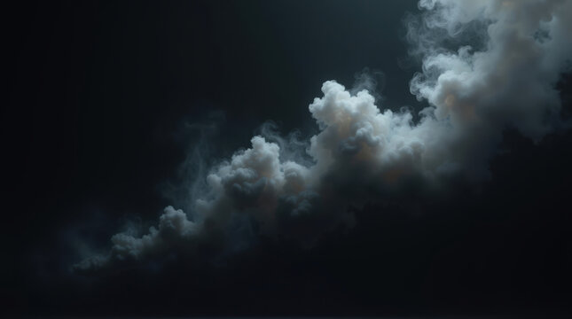 Dramatic dark sky with swirling white clouds illuminated by an unseen light source creating an atmospheric and moody scene