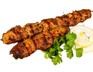 Succulent Kebab on Wooden Stick with Meat - Delicious and Tempting Food Photography