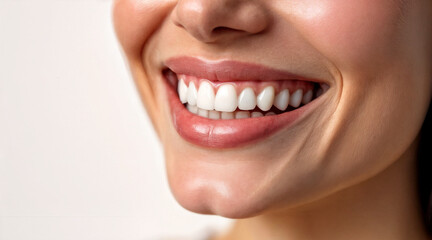 Close-up of a bright healthy smile with white teeth