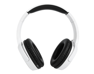 Professional Pair of White Headphones on White Background for Creative Projects 