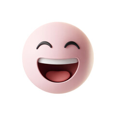 Fototapeta premium 3D Laughing Emoji Face Icon isolated on transparent background