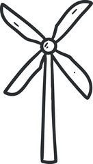 A simple illustration of a wind turbine representing renewable energy and sustainable power generation