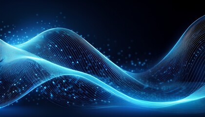 beautiful abstract wave technology background with blue light digital effect corporate concept
