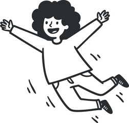 A joyful child jumping with excitement and a big smile, embodying happiness and playful energy.