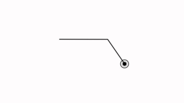 Black Geometric Line Graphic With Circle Element on White Background shape