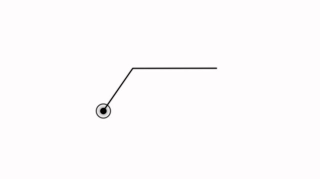 Simple Black Line Diagram with Circle on White Background abstract
