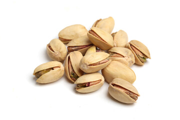 pistachios on a white background