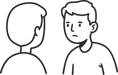 Obraz premium Two people engaged in a conversation illustrating emotions and interaction through body language.