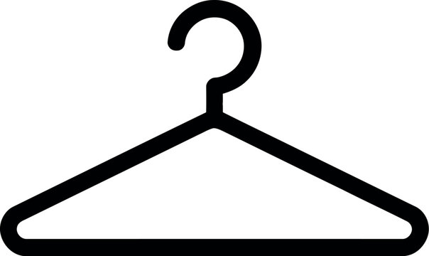 A simple black line drawing of a clothes hanger is shown on a white background.