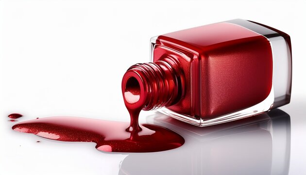 nail polish bottle with a red spill
