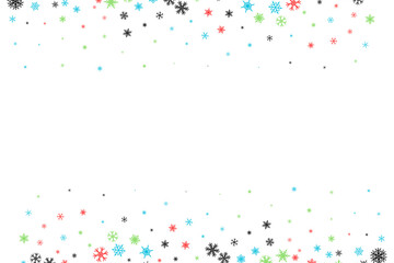 Colorful snowflake pattern on transparent background isolated on transparent background
