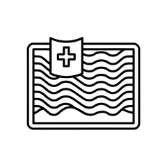 Lasagna with a plus sign icon on transparent background