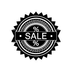 Black sale badge vector image on transparent background