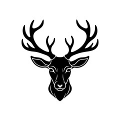 Silhouette of a deer head art on transparent background