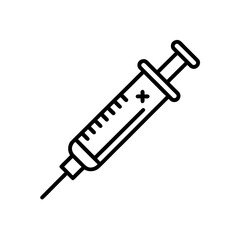 Outline drawing of syringe on transparent background