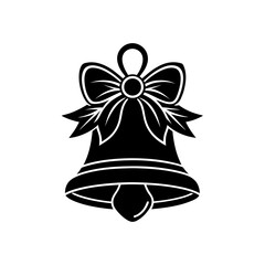 Silhouette of a christmas bell on transparent background