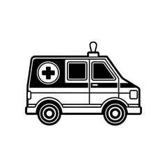 Ambulance vehicle illustration on transparent background
