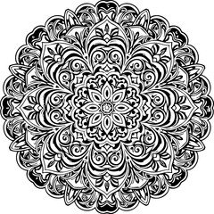 Intricate mandala design bursting with detailed floral patterns and symmetrical beauty, perfect for spiritual or decorative projects