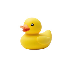 Fototapeta premium Cute Yellow Rubber Duck Toy Floating in Water for Playtime Fun