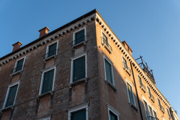 Venice – Corner of Weathered Brown Building