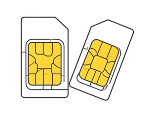 Two SIM Cards Vector Illustration Isolated on White Background for Technology
