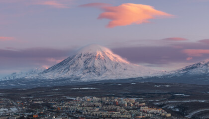 Frosty morning in Kamchatka