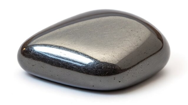 Polished hematite stone with a shiny surface showcasing elegance and beauty suitable for various uses