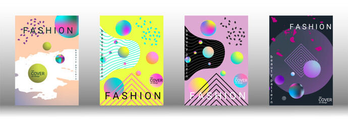 Modern design template. Set of modern abstract covers. Creative backgrounds from abstract gradient shapes to create a trendy abstract cover, banner, poster, booklet. Vector illustration. EPS 10.