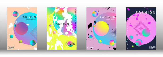 Minimum vector coverage. Set of modern abstract covers. Rich VIP design. Future futuristic template with abstract gradient shapes for the design of banners, posters, booklets, reports, magazines.