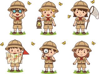 A funny vector illustration set of cartoon people, kids, and animals, featuring comic characters for Christmas and Halloween art