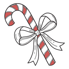 Christmas candy cane with bow