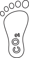 Simplified Carbon Footprint Icon Depicting Environmental Impact of Human Activities Vector Symbol in Linear Style Environmental Awareness