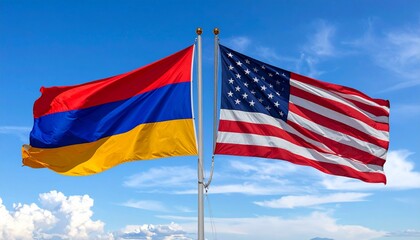 Armenian and American flags