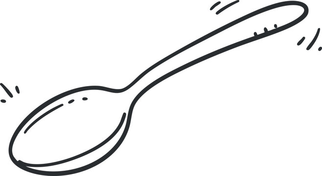 A simple line drawing of a spoon showcasing its elegant shape and design.