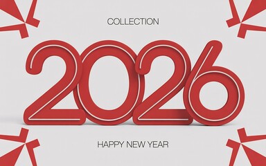 Happy new year 2026 vector design template for holiday greeting card and decoration background use
