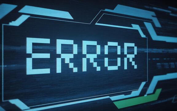 Error message screen digital display technical failure system warning computer problem alert signal 95