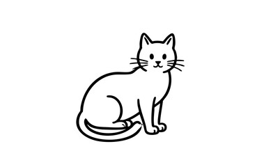 Obraz premium Simple cat illustration. Animals. Pets. Line art.