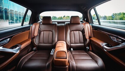 leather interior of a business class car