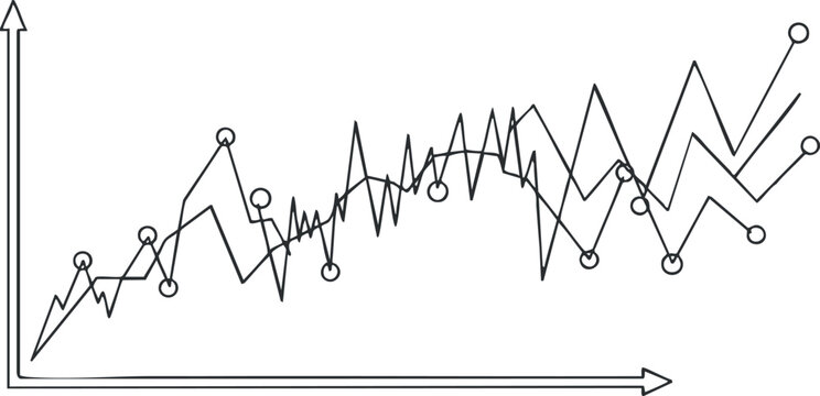 A simple line graph illustrating fluctuating trends and data points over time.
