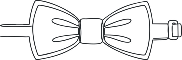 A simple line art illustration of a classic bowtie suitable for formal occasions.