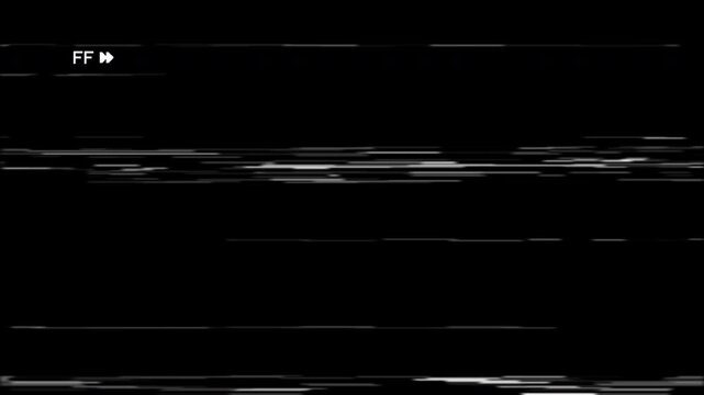 Vintage VHS Fast Forward, Tape Static Noise Artefacts Effect, VCR Overlay Effect Template 