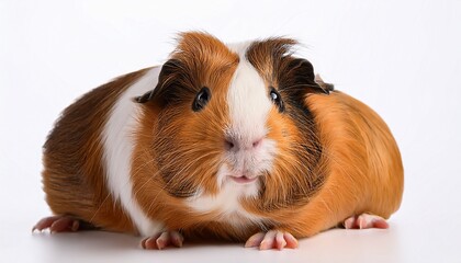 cute guinea pig on white background
