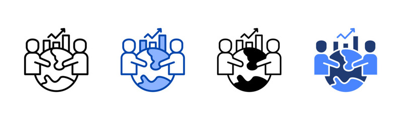 Social Impact icon set multiple style collection