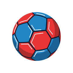 Obraz premium Red and blue soccer ball icon for kids game and sport apps
