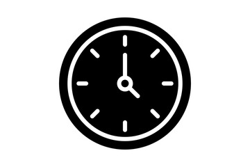 Clock icon isolated on transparent background showing five oclock, a simple and elegant design for timekeeping