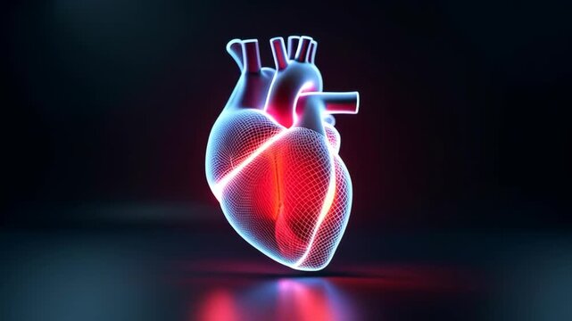 cardiac organ: heart anatomy, medical illustration, 3D rendering, heart disease, blood flow, heart health, medical education, heart function, heart valve disease, heart muscle