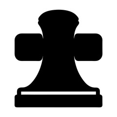 Solid black silhouette of a mooring bollard used on ships and docks